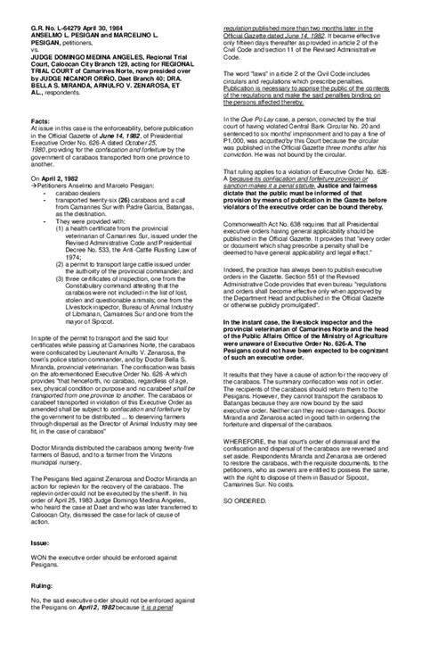 pesigan vs. angeles 1984|The Law Student Digest: PESIGAN V. ANGELES .